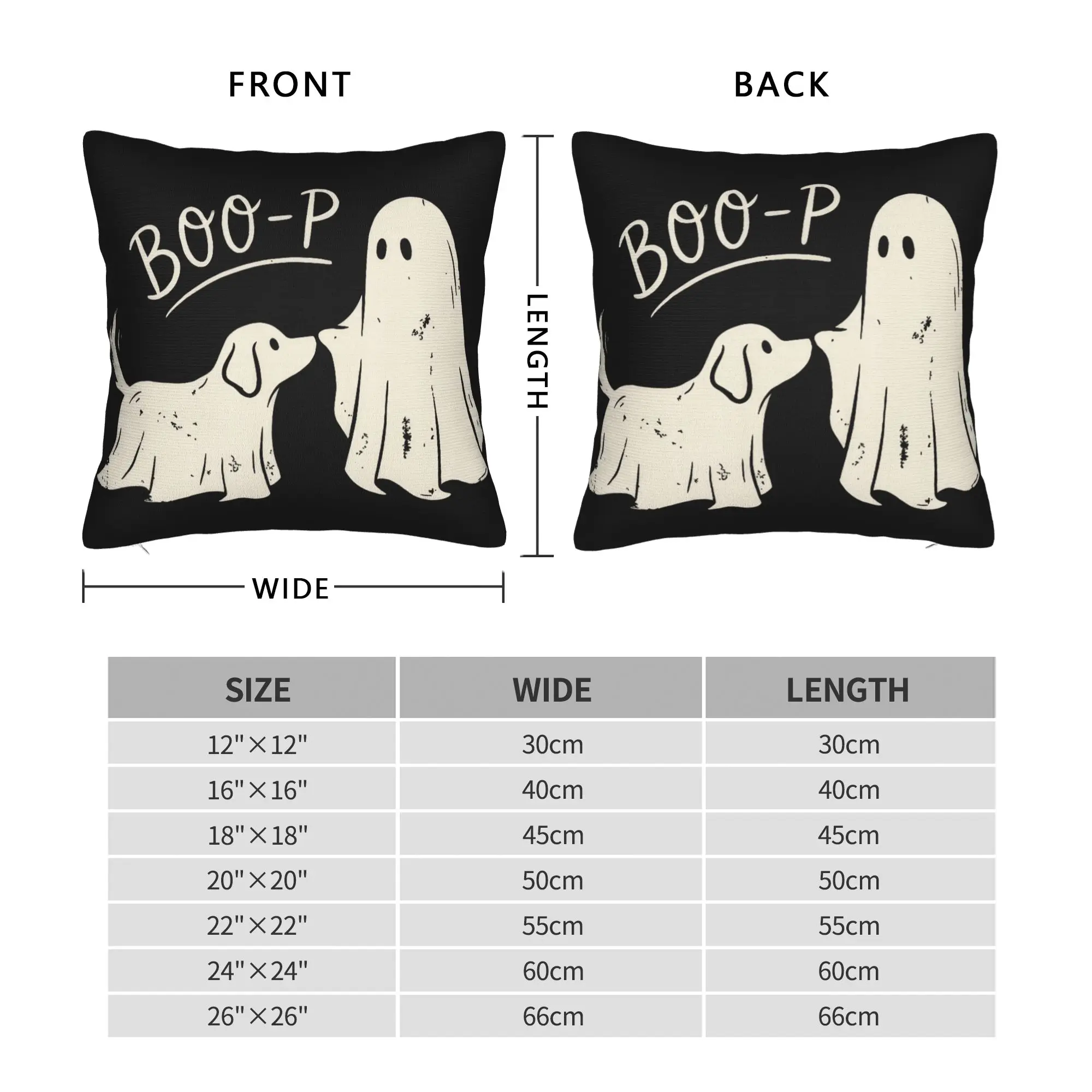 Boo P Ghost Dog Nose Boop Halloween Costume Animal Pillow Case  Soft Pillow Cover Retro Trendy Pillowcases For Living Room Sofa