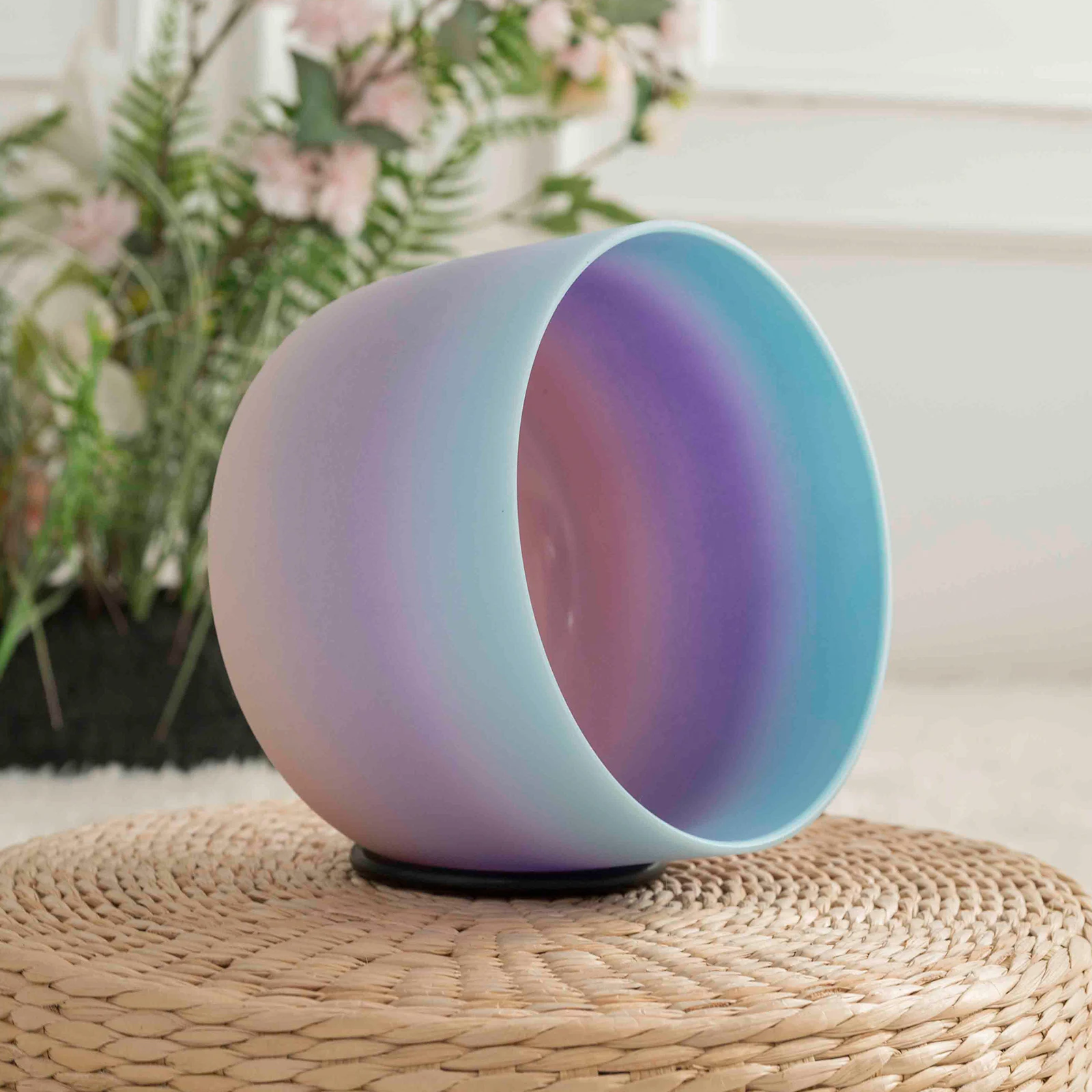 Hye-eun 8inch Rainbow 440hz/432/528hz Crystal Singing Bowl Tibetan Sound Bowl Meditation Musical Instruments for Energy Healing