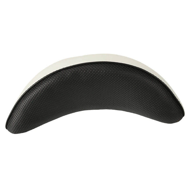 مسند ظهر عالمي للسيارة الكهربائية على شكل هلال منحني على شكل قمر وسادة مسند ظهر من الجلد الأبيض والقطن #2