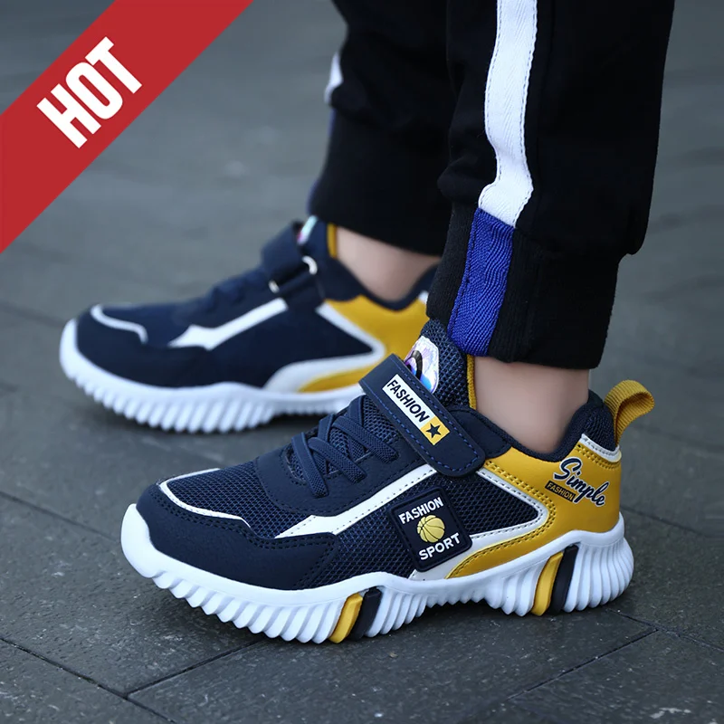 รองเท้าวิ่งเด็กผู้ชายแบบตาข่าย น้ำหนักเบา ระบายอากาศได้ดี สวมใส่สบาย ไม่ลื่น สำหรับเด็กผู้หญิง รองเท้าลำลองสำหรับวิ่ง เดิน รองเท้าผ้าใบเด็ก