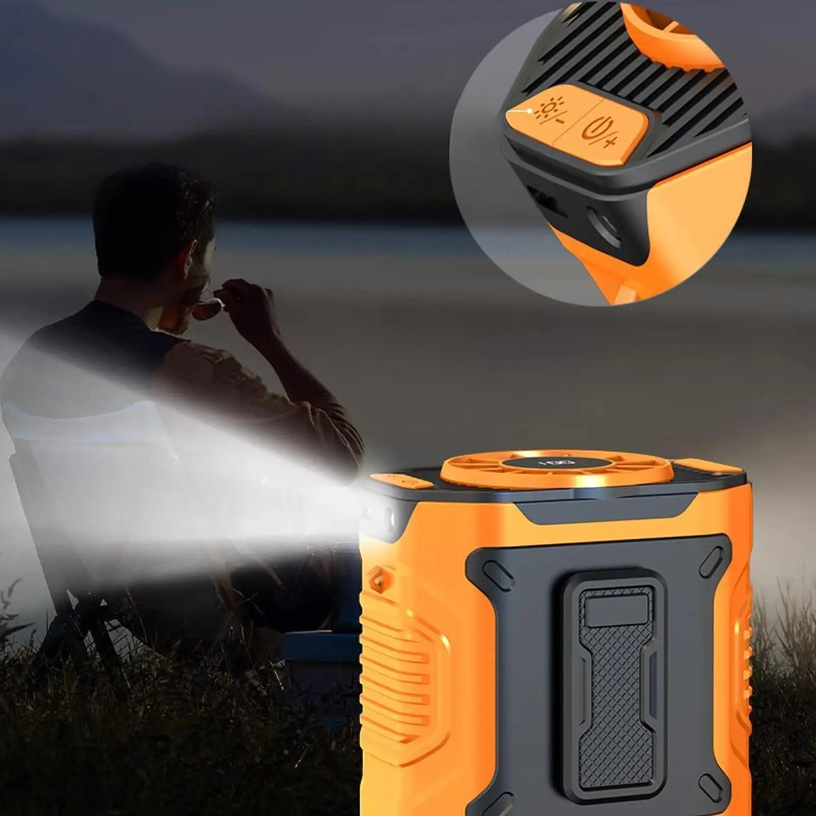 Ventilatore portatile da cintura di ricarica di tipo C Ventilatore da cintura indossabile Potenti flussi d'aria 100 velocità per escursioni in fattoria Lavori all'aperto Campeggio