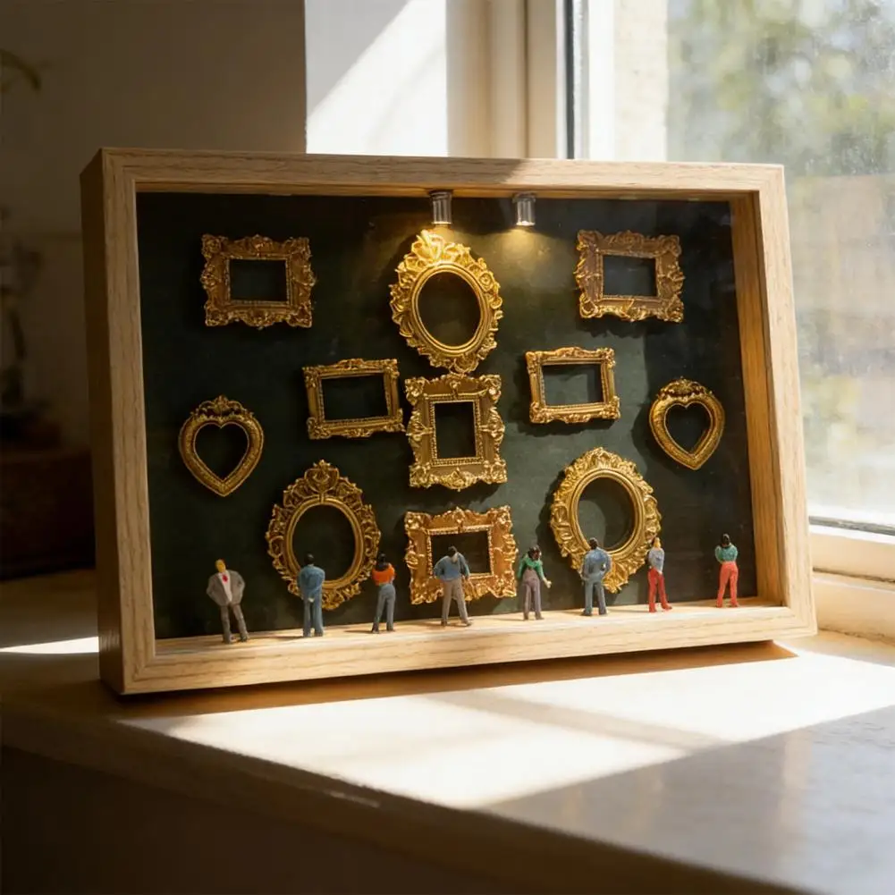 Personalized Shadow Box Diy Mini Museum Silhouette Box Personalized Photo Shadow Box Family Memory Display Case with Small