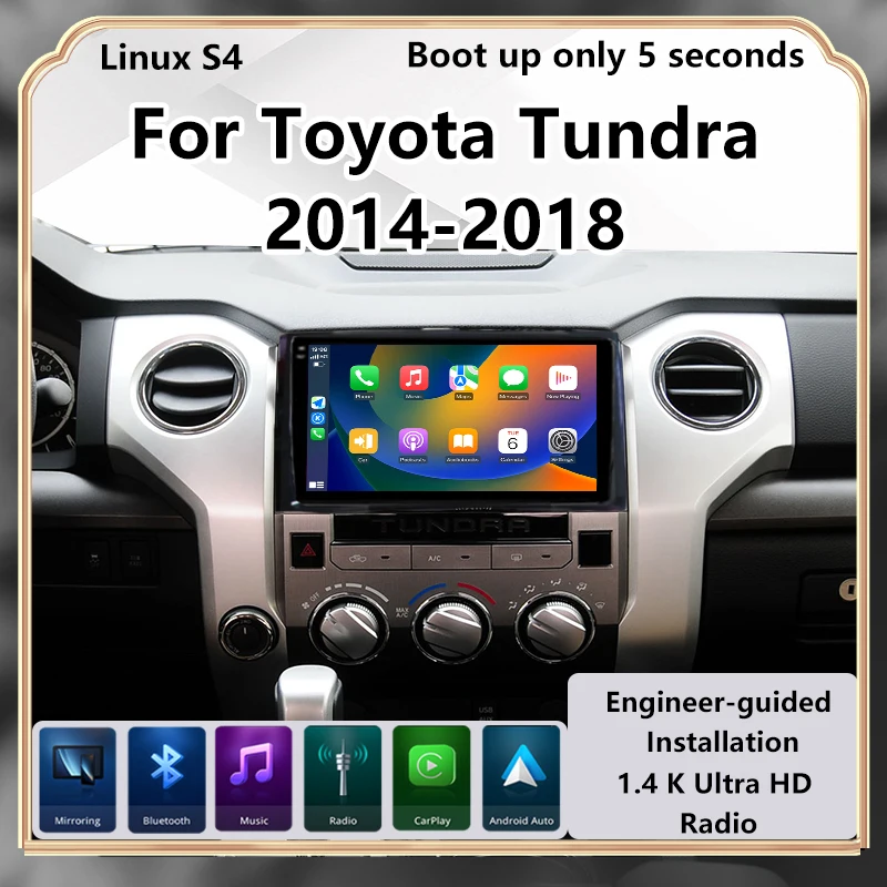 For Toyota Tundra 2014-2018 Upgrade Radio Wireless Carplay Car Multimedia Video Player Modify Touch Screen Android Auto Car Play