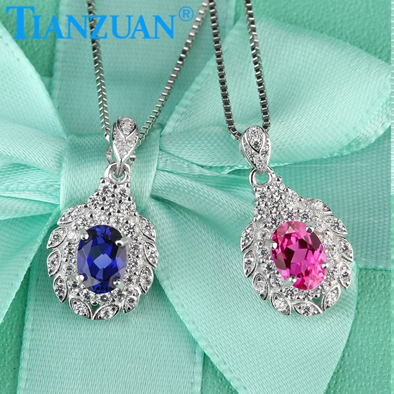 

Овальный Cabohon 5x, 7 мм, искусственный камень, Стерлинговое Серебро 925 пробы, модные ювелирные украшения для ожерелья с подвеской