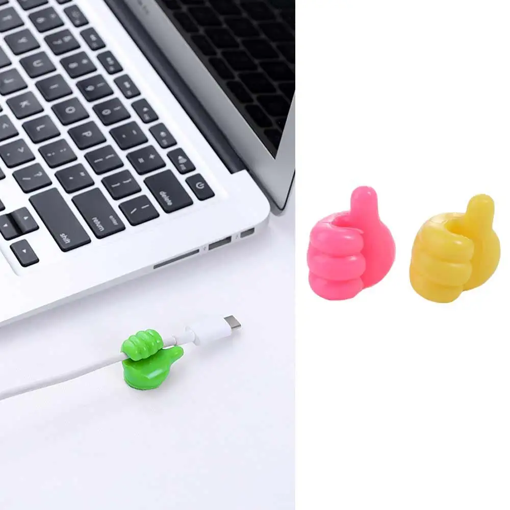 Self-Adhesive Thumb Cable Organizer Multi-Function Traceless Thumb Cable Clips Lovely Silicone Silicone Thumb Wall Hooks Kitchen