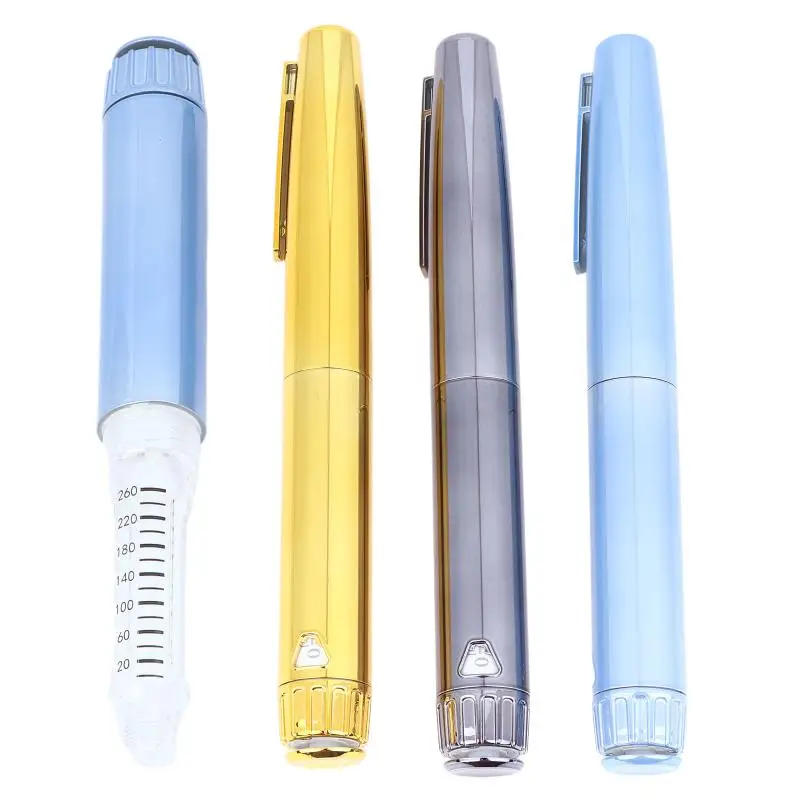【K】1Pcs Metal Reusable V4 Injection Pen With Pen Case Adjustable 3ml Empty Cassette Bottle Insulin Injector Pen