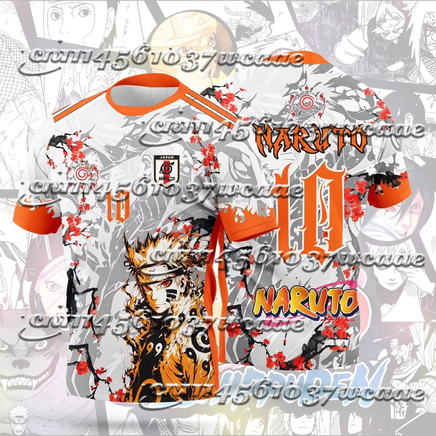 New Universal  Naruto Team 7 Sakura Cherry Blossom Manga Japan National Team Mesh Soccer Jersey 4 Styles Bundle Family Matching