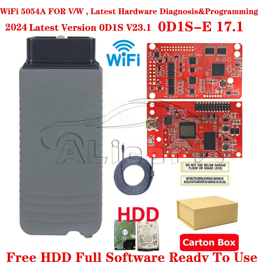 2024 New WIFI 5054A Red PCB V5054A Free HDD 0DlS V23.1+ Engineering V17.1 Full Softeware Ready To Use Diagnostic&Programming