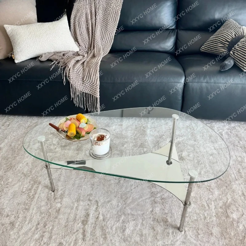 

Современный модульный стеклянный журнальный столик в стиле лёгкой роскоши для небольших квартир, в средневековом стиле для дома.