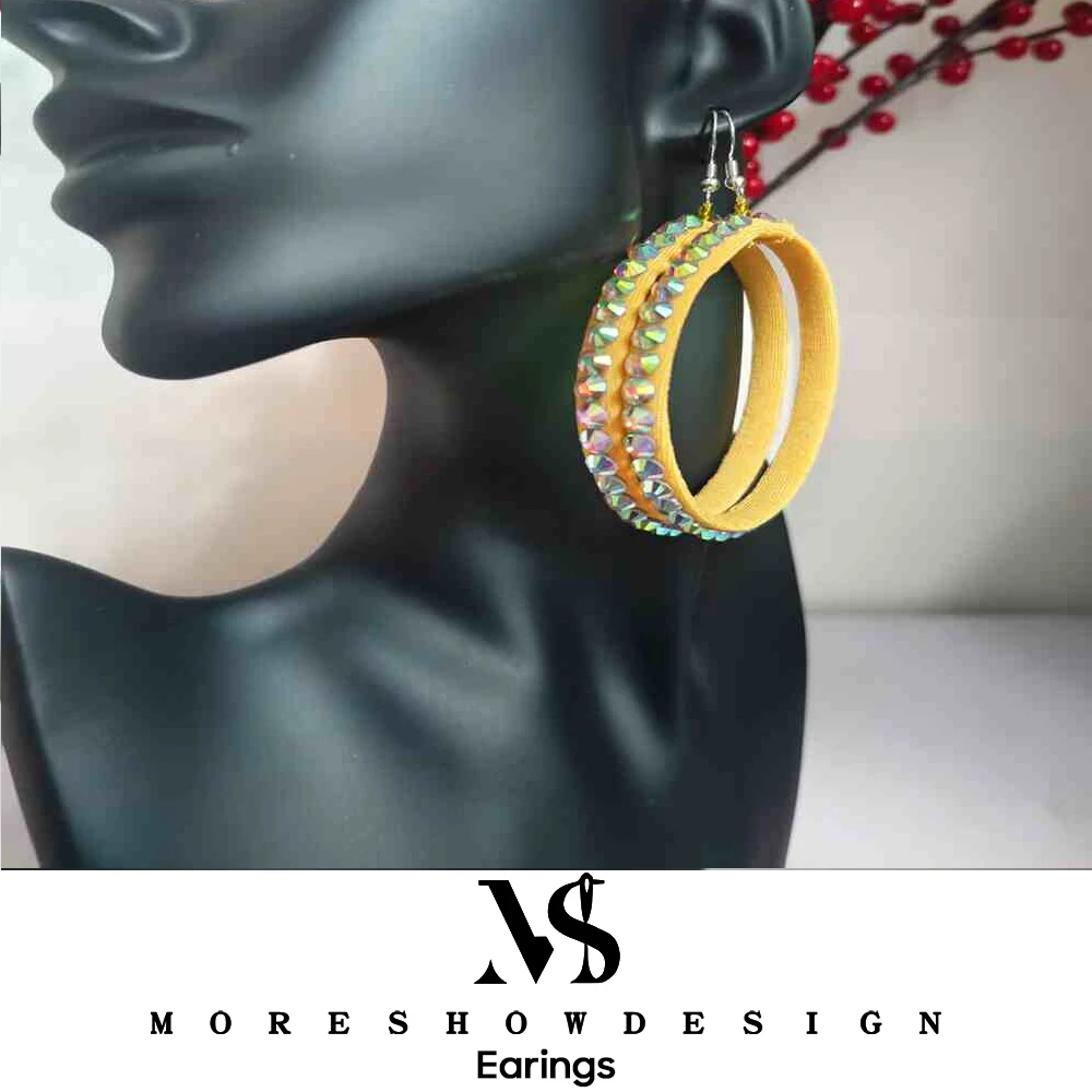 Belly Dance Accessories New Adult Latin Dance Diamond Earrings National Standard Dance Special Competition Performance Earrings