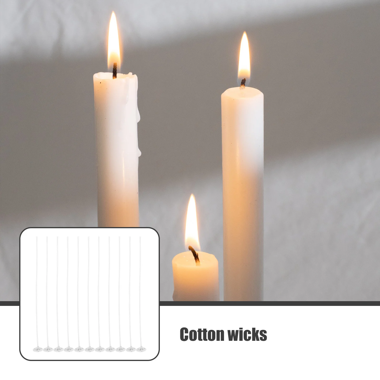 

50Pcs Wicks Cotton DIY Scented Making Durable Practical Light in Weight Wicks for Candlemaking Wick