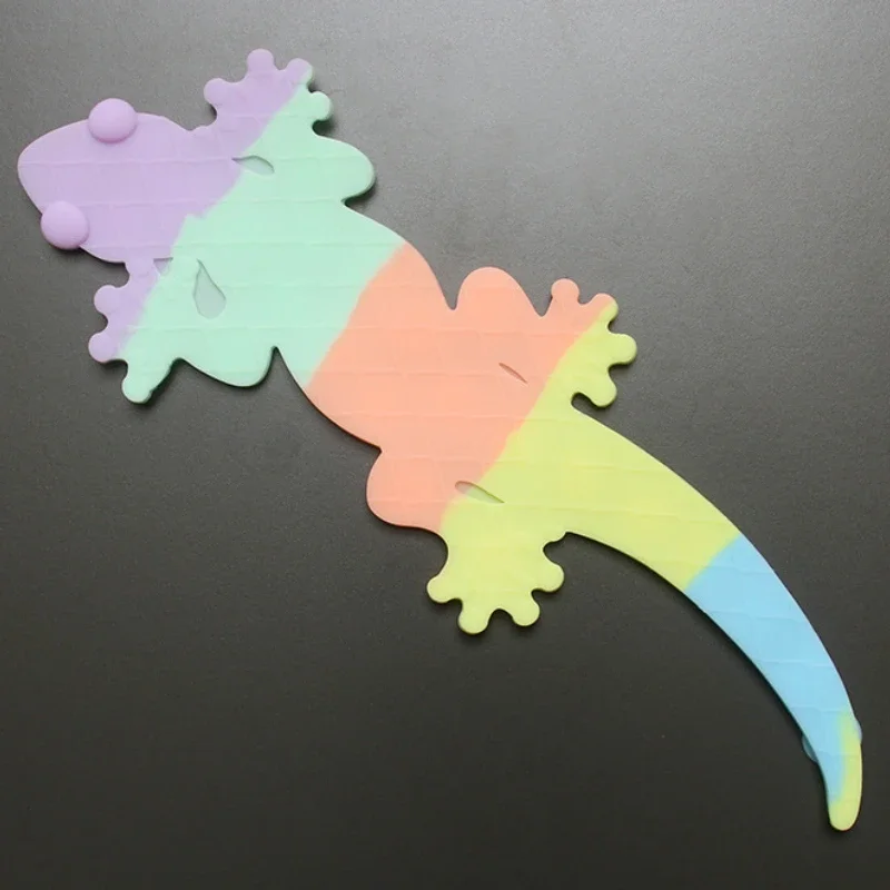Silikon Bunte Gecko Saugnapf Squeeze Spielzeug Stress Relief Zappeln Sensorischen Spielzeug Magie Saugnapf Lustiges Spielzeug