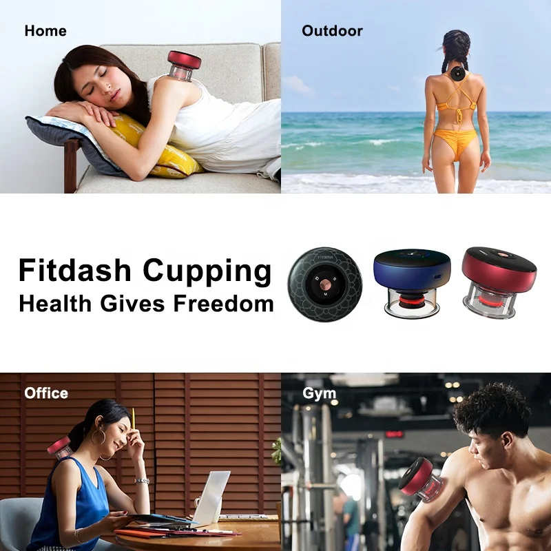 Fitdash Electric Cupping Therapy Set Suction Cup Anti Cell Pulsating And Vibrating Cupping Machine