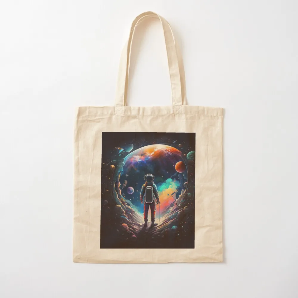 Galactic Adventure Astronaut Spaceman Planetary Exploration Tote Bag Canvas bag shopper bag women Reusable bags