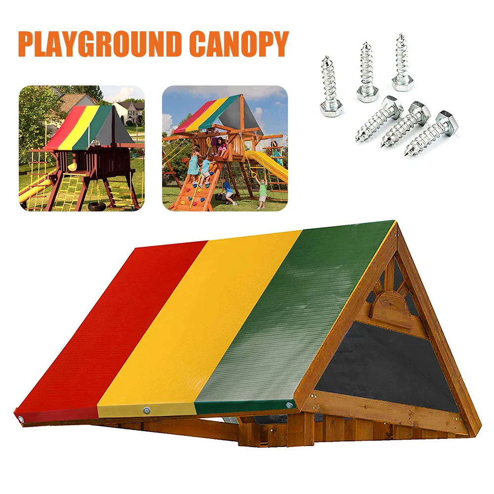 Swing Set Substituição Tarp para Crianças, Parque Infantil Impermeável, Cobertura de Telhado Canopy, Outdoor Swing Slide, Sun Shade Proof Tarp, 52