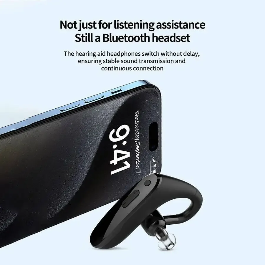 Dispositivo di ascolto dell'amplificatore del suono della riduzione del rumore dell'auricolare del booster dell'udito del gancio dell'orecchio ricaricabile a orecchio singolo intelligente per il regalo degli anziani