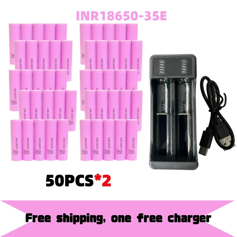 Free Shipping 100% Original for 18650 3500mAh 25A Discharge INR18650 35E 3500mAh Li-ion 3.7v Rechargable Battery 18650 Battery