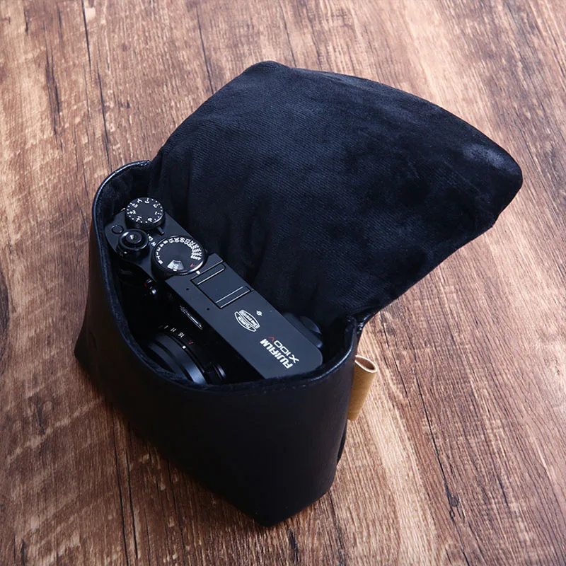 Soft Leather Camera Case Bag For Fuji X100VI X100V X100f X70 X100s  Fujifilm Panasonic LX100 Canon PowerShot V1