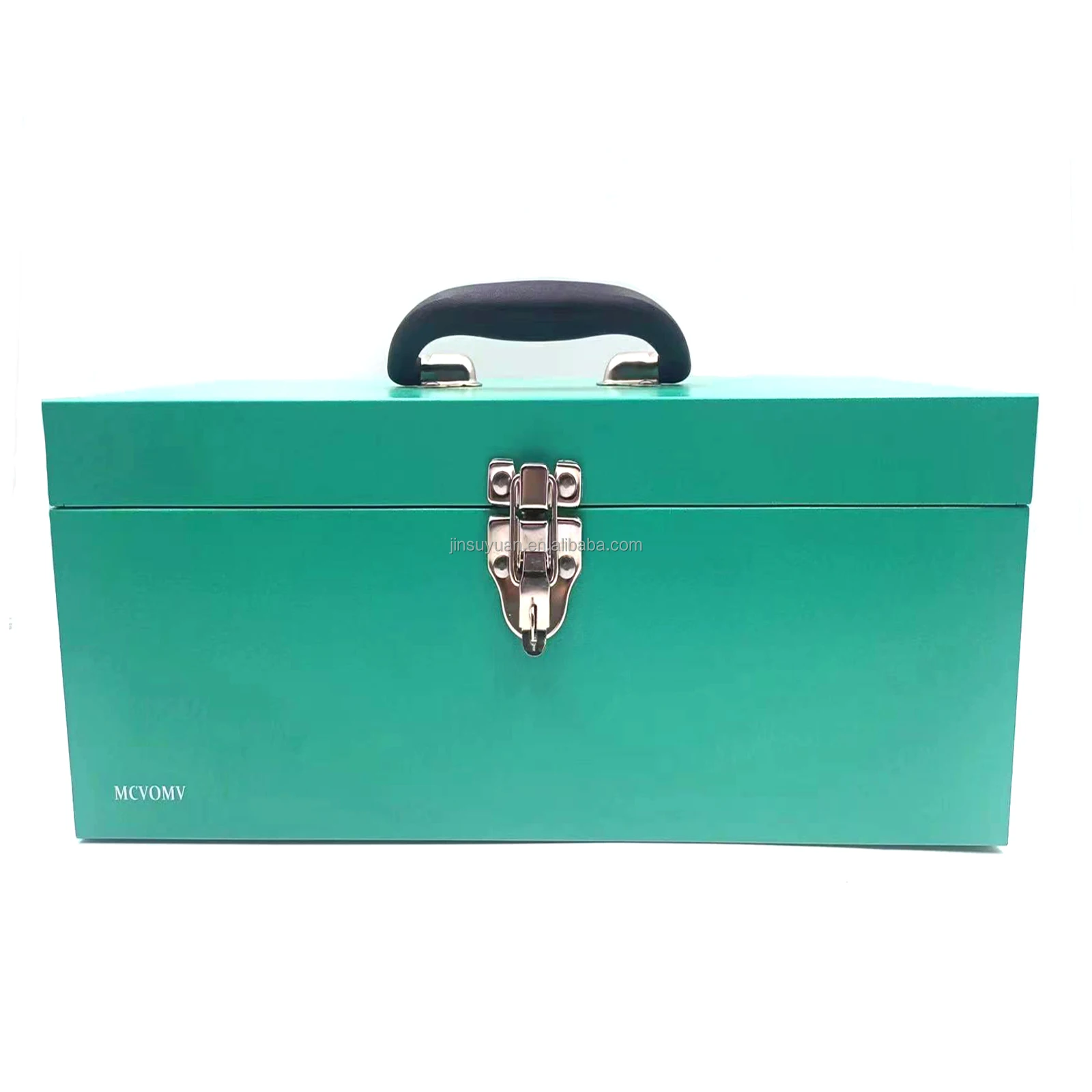 Iron Sheet Case Portable Metal Latch Closure Double-layer Internal Structure Large-capacity Toolbox Tool and Item Storage Box