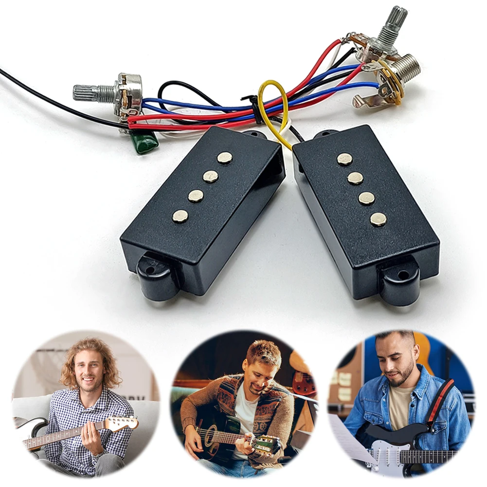 1set Bass Guitar Tone Control Wiring Harness Electric Bass Preamp Circuit Equalizer for Active Bass Pickup