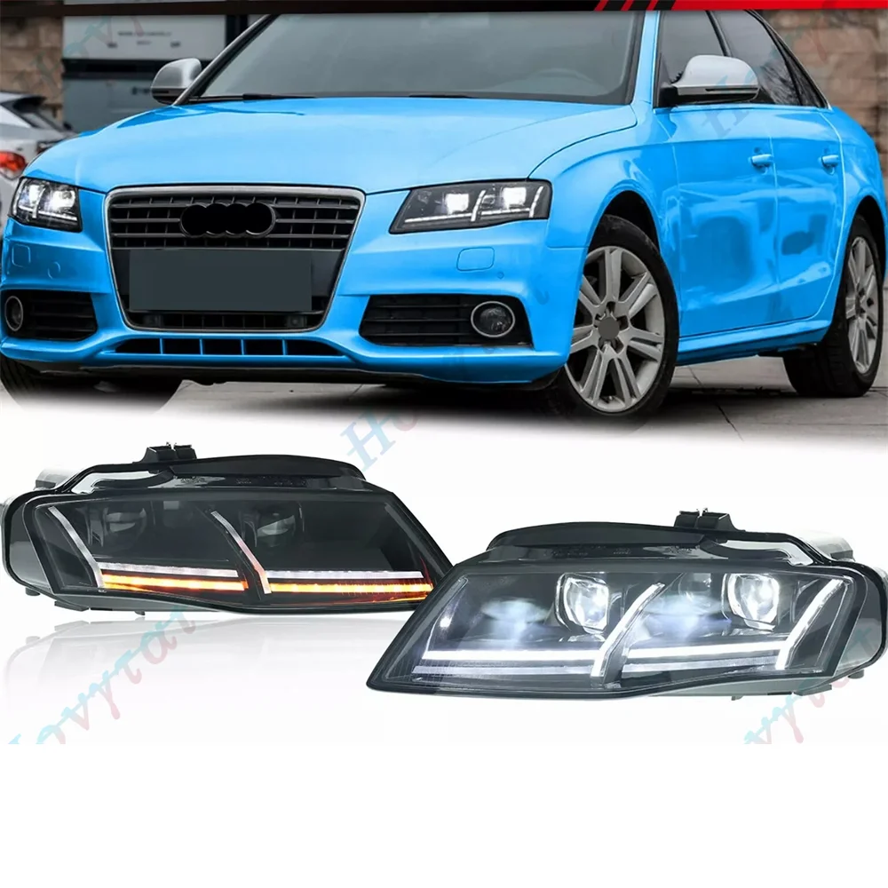 Pair LED Headlights For 2009 2010 2011 2012 Audi A4 S4 B8 Sedan Wagon Headlamps Front Lights Turn Signal DRL Head Lamp Assembly