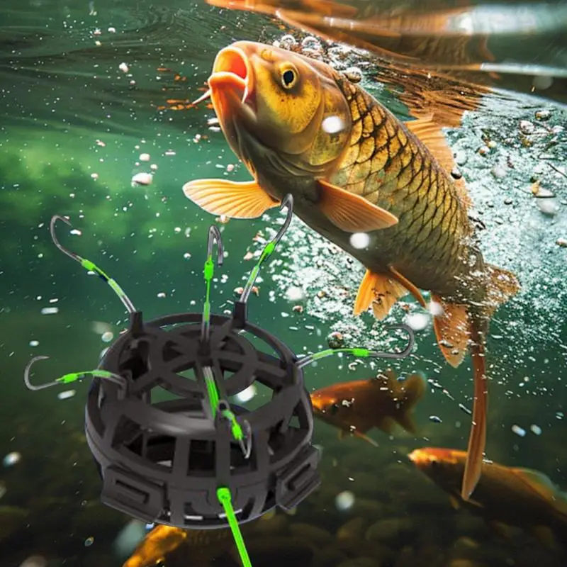 釣り用餌トラップ2個、フローティングナマズ餌ホルダー、フライフィッシングギア、海水バス、川、キャスティング、トローリング、浅瀬用