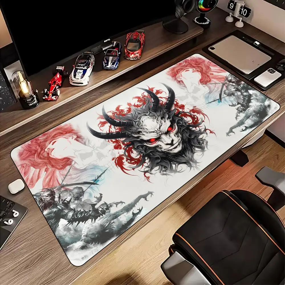 

Devil mask theme anime Mouse Pad rubber anti-slip Desk Mat gamer pc accessories Gaming mat keypad Extended pad maus pad rug