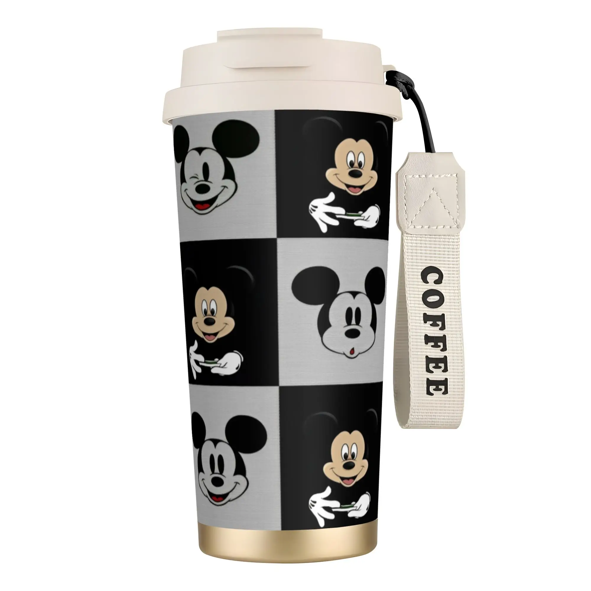 

Mickey And Minnie Double Wall Insulated Coffee Cup Large Capacity Tumbler 316 Stainless Steel Water Cup Travel Sealed Coffee Mug