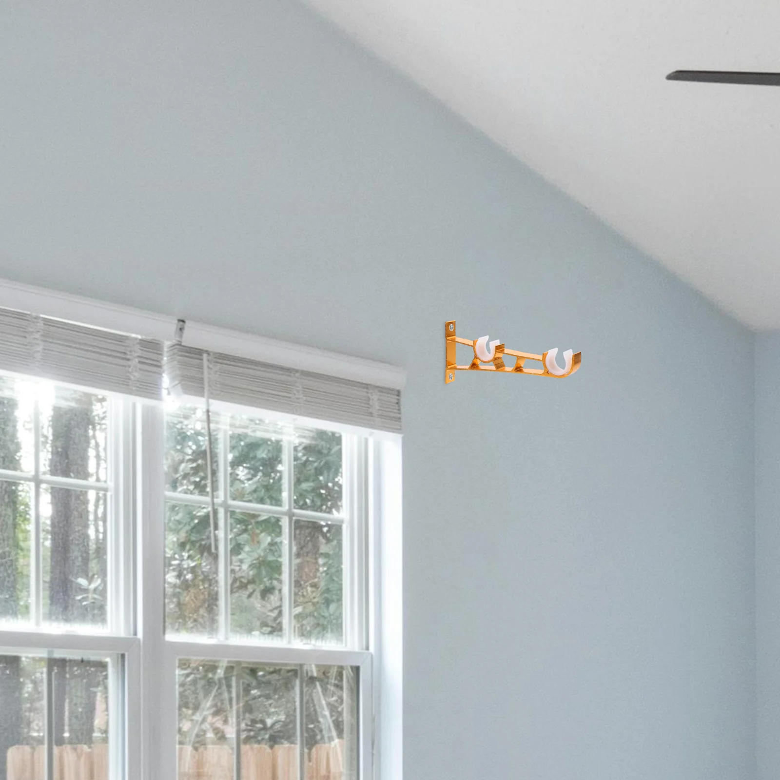 1 paar dubbele gordijnroedebeugels wandgemonteerd systeem sterke ondersteuning voor gelaagde gordijnen gladde afwerking modern