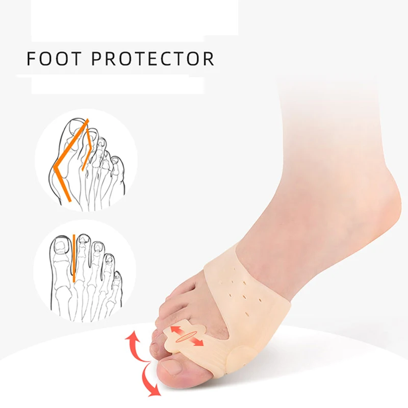 2 Stuks Siliconen Bunion Corrector Teen Separator Teen Teen Valgus Voor Teen Haluksy Vinger Separator Hallux Valgus Corrector