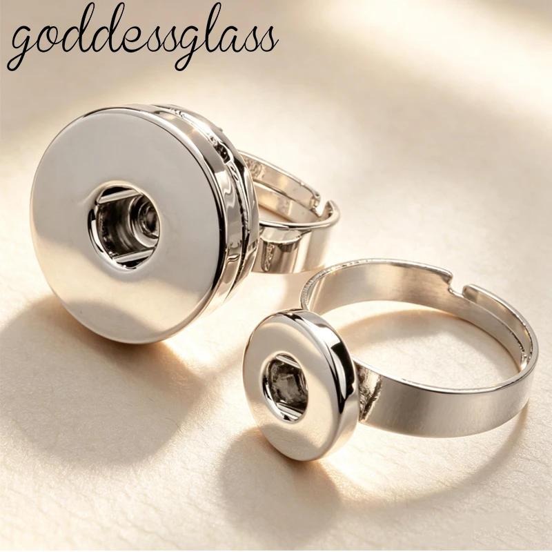 Hot Round snap rings Charm simple style Silver plated/ Rose golden plated 12mm/18mm snap rings fit DIY 12mm/18mm snap buttons