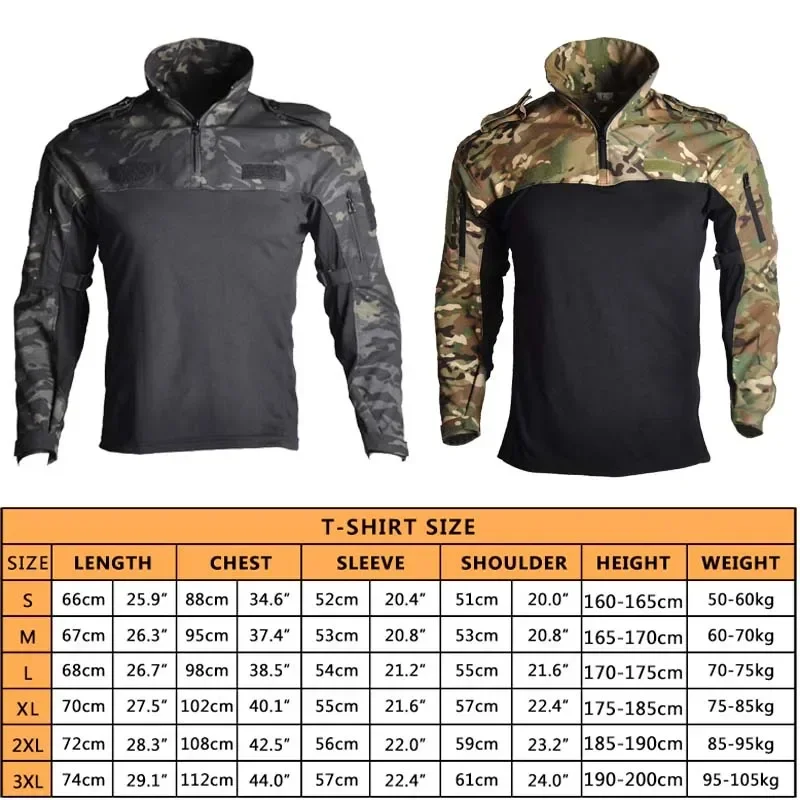 HAN WILD Tactical CP Shirt for Men Softair Shirts Combat Long Sleeve Wear Resistant Climbing Clothes Airsoft Hiking Men Clothing