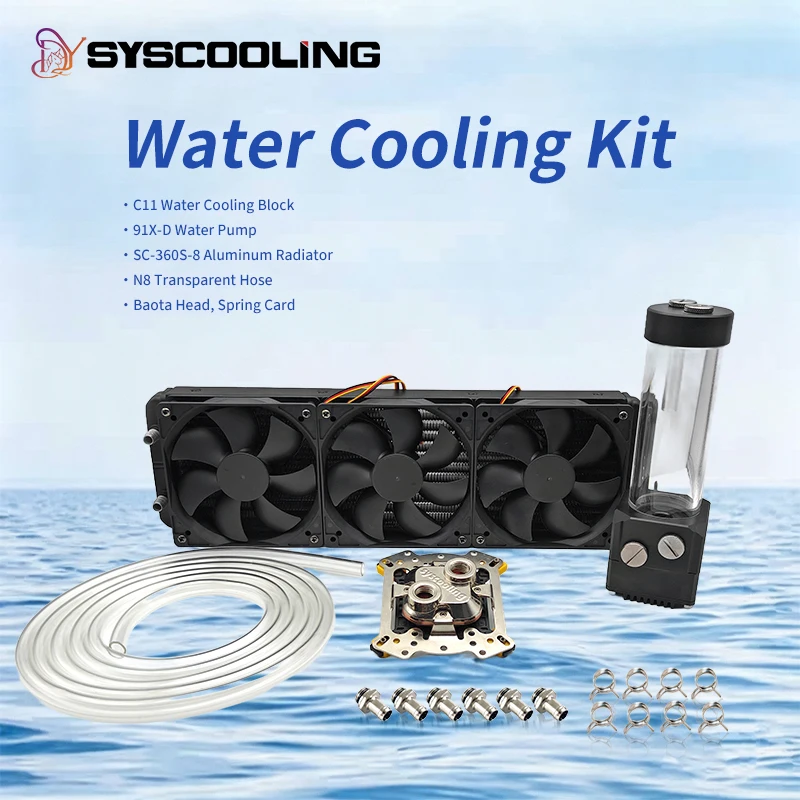 SYSCOOLING 91X Intel CPU Water Cooling Kit 360mm Radiator Integrated Water Pump Liquid Cooling System Combo Set for PC