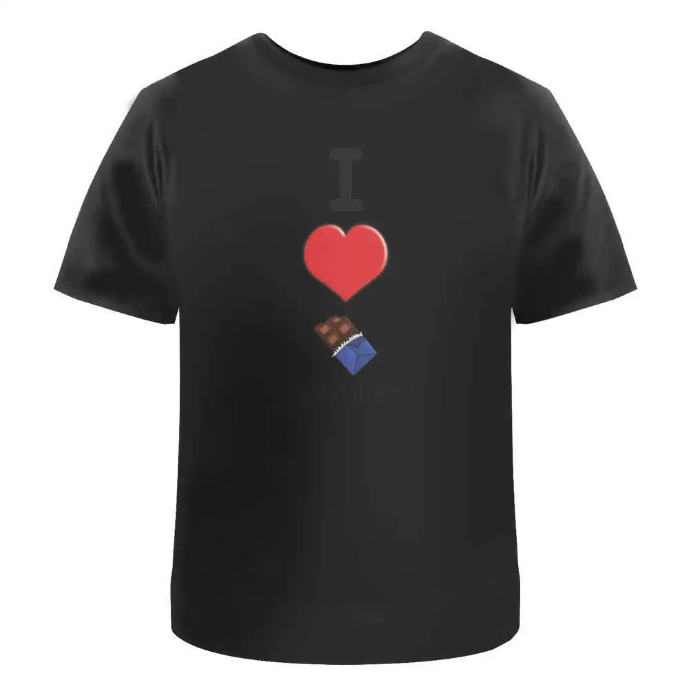 

I Love Chocolate' Cotton T-Shirts Tees Y2K tops Unisex Summer Short Sleeve