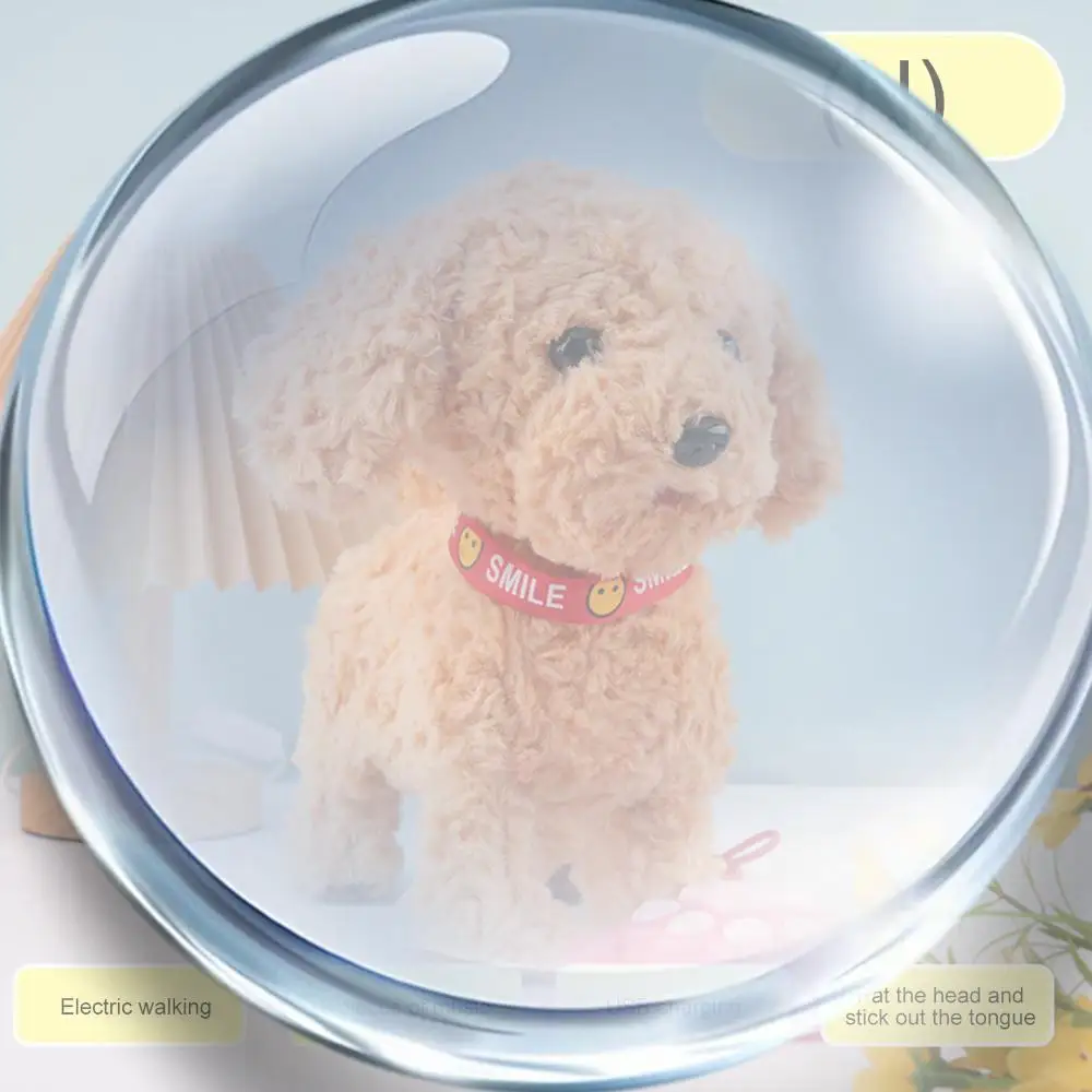 Electronic Interactive Plush Toy W/ Remote Control Leash Interactive Robot Dog  Stuffed Animal Plush Pet Puppy Toy for Ages 4 Up