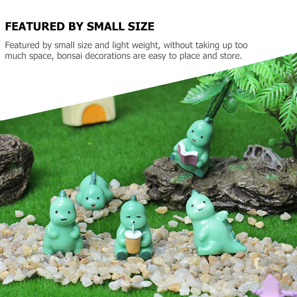 12 Pcs Statue Model Mini Dinosaur Ornament Micro Scene Animal Miniature Resin Garden