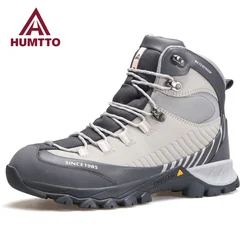 HUMTTO Waterproof Boots Women Luxury Designer Hiking Shoes for Womens Outdoor Climbing Trekking Sneakers New Leather Ankle Boots