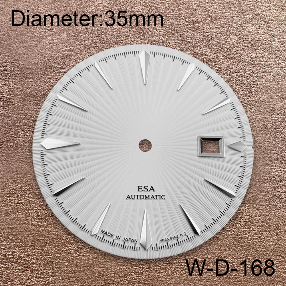 35mm S Logo  Cocktail Dial Suitable For NH35/NH36 Japanese Automatic Movement Vertical Lines Watch Modification Accessories