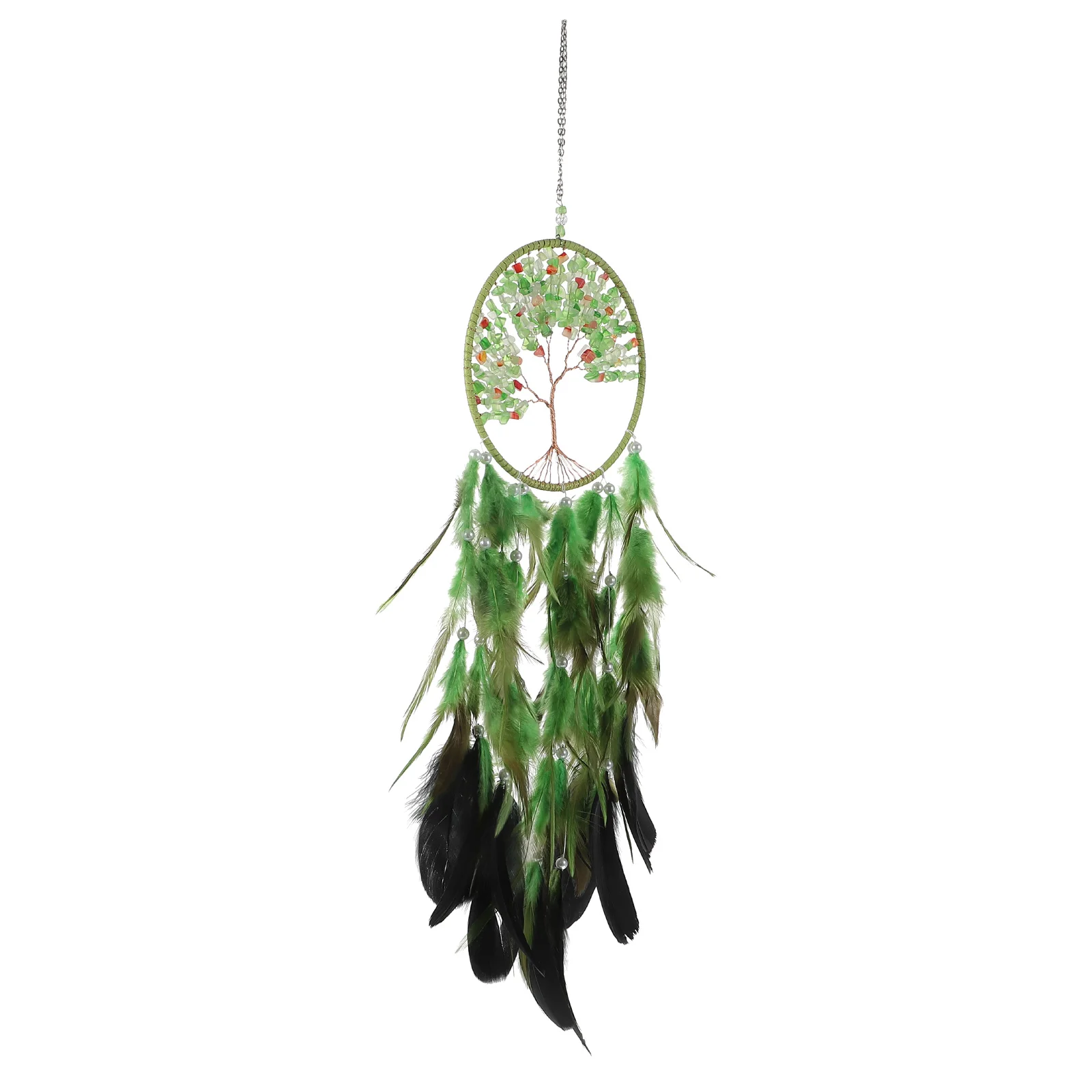 

1Pcs Dream Catcher Decor Plume Crystal Bohemian Style Wall Pendant for Bedroom Home Hanging Ornament Room Decoration Festival