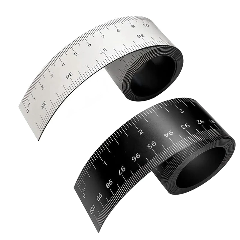 

B53C 2 Pcs 39.37 Inch Magnetic Ruler Flexible Ruler With Inches And Centimeters Magnet Measuring Tape For Lathes, Workshops