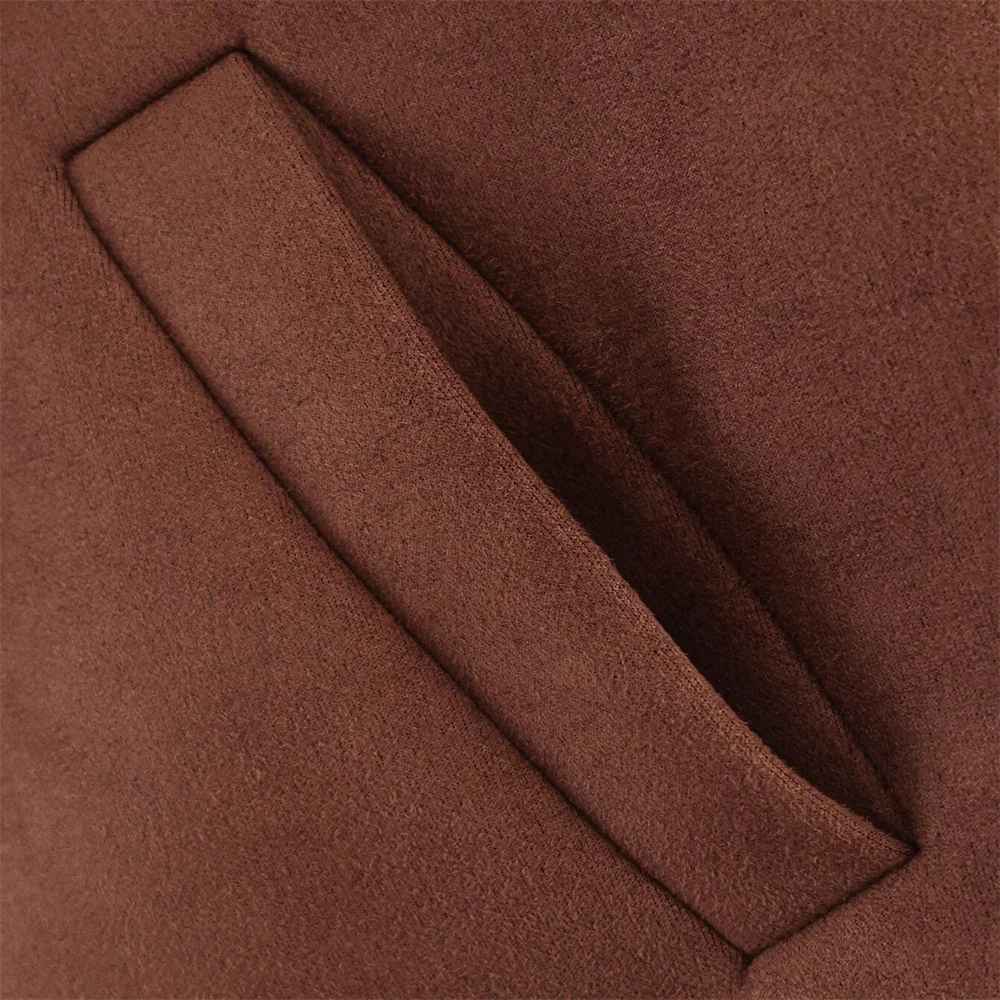 秋の新作レディース服 インスタグラムブロガー愛用 模造鹿毛プリーツスタンドカラージャケット