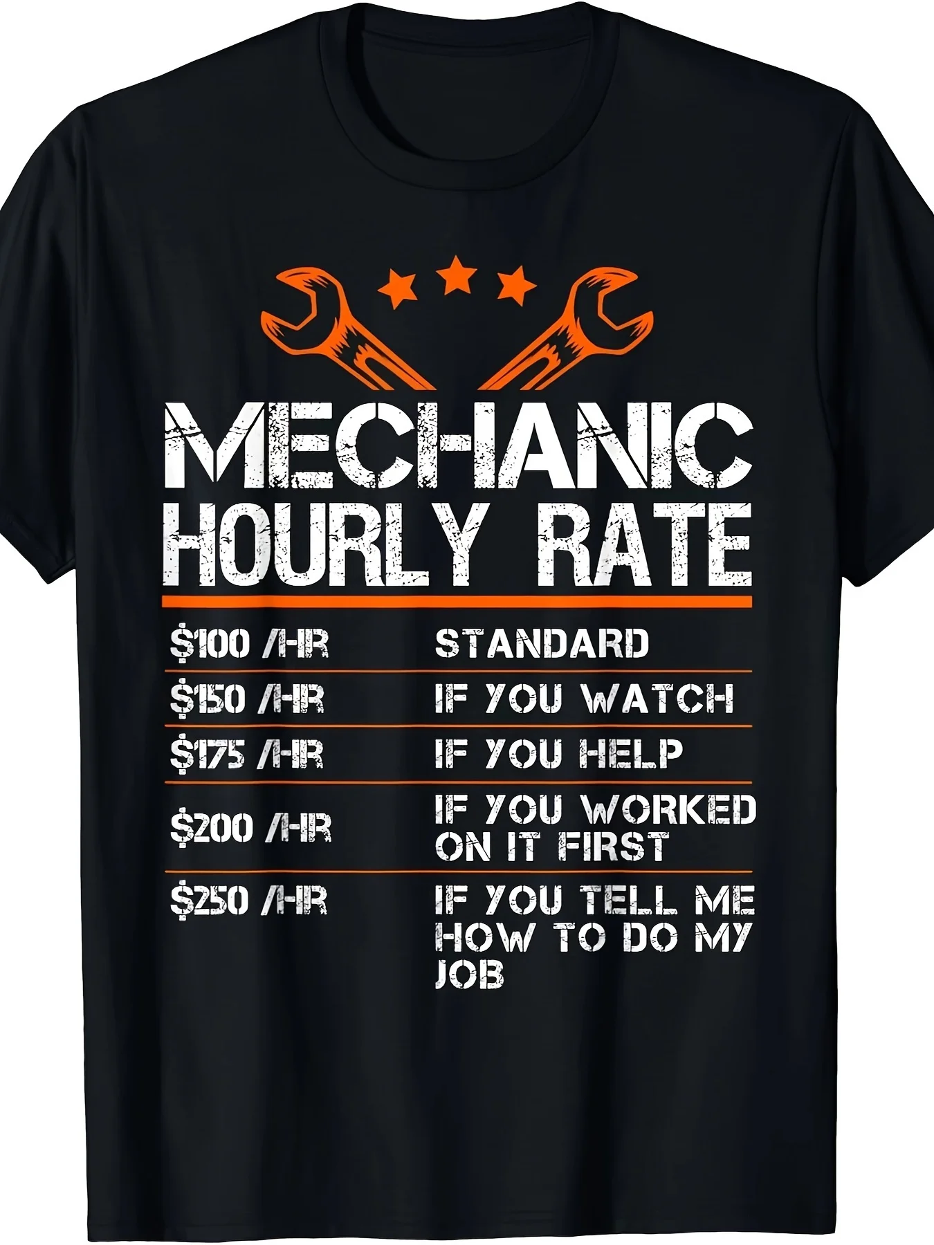 Interesting Mechanic Hourly Rate Auto Repair Labor Wage T-Shirt 100% Cotton O-Neck Short Sleeve Summer Casual Mens T-shirt