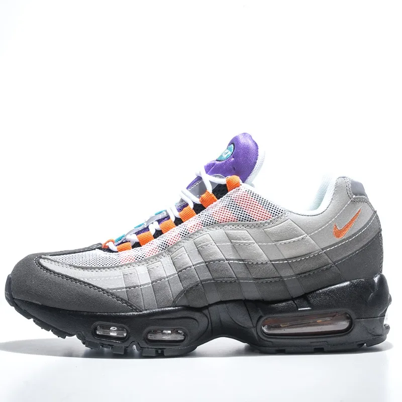Nike Air Max 95 Abu-abu Hitam Hijau Fashion TrendyAir Cushion Nyaman Luar Ruangan Pria Wanita Sepatu Olahraga Lari Uniseks Sepatu