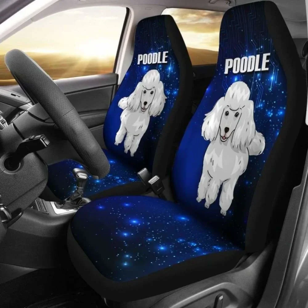 Poodle Car Seat Covers 6,Pack of 2 Universal Front Seat Protective Cover