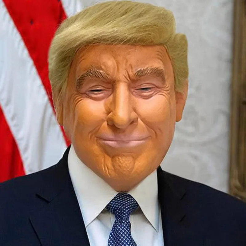 Trump Latex Full Head Face Human Mask for Mask Festival Halloween Easter Costume Party Donald Trump Presidential Cosplay Fans