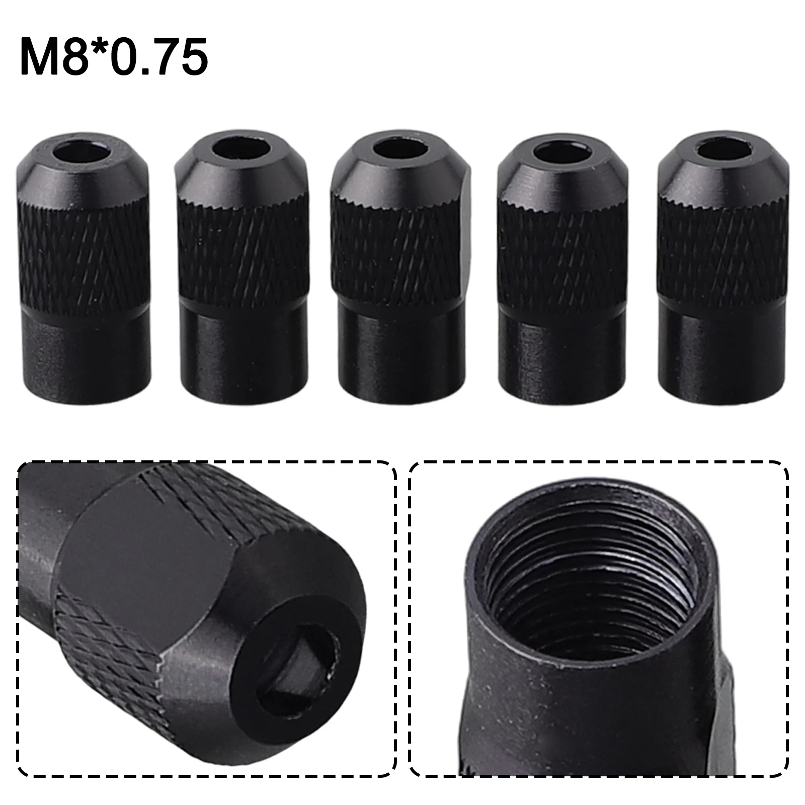 Rotary Tool Chuck Nut 5 Pack M8x0.75mm Zinc Alloy Build For Mini Drill And Compatible Electric Grinder Mounting Systems