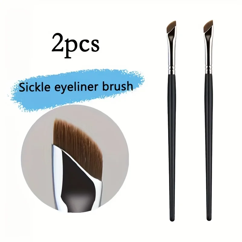 5pcs Sickle Eyeliner Brush Knife Edge Makeup Brush Liquid Eyeliner Brush Ultra Thin Fine Oblique Angle Flat Head Eyebrow Brush