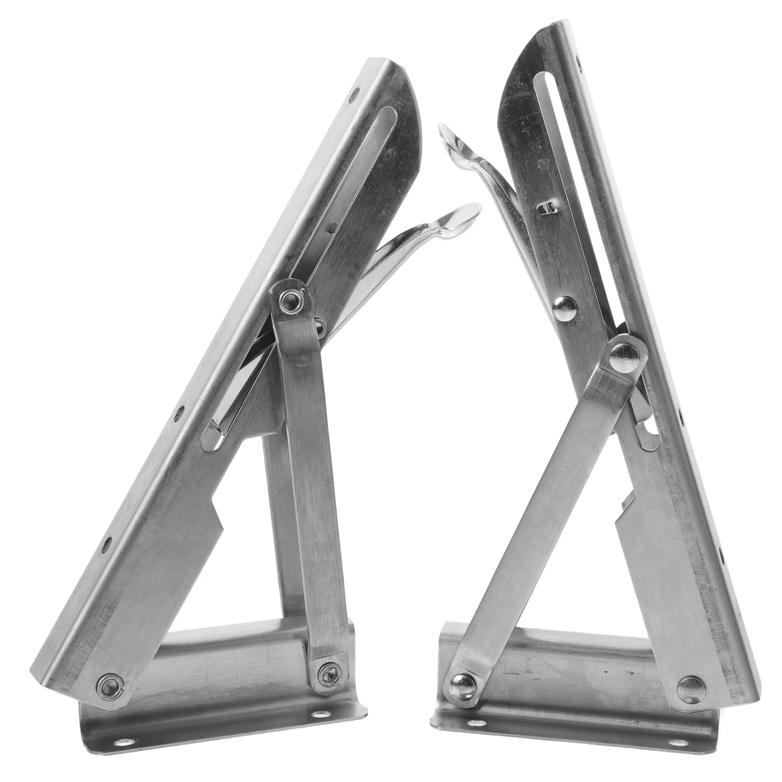 

1 Pair Foldable Triangle Shelf Brackets Stainless Steel Wall Mounted Support For Kitchen Bathroom Shelves Storage Rack Holder