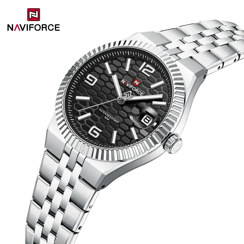 

NAVIFORCE 5079 Новые нишевые женские часы Lingge для бизнеса, водонепроницаемые, с люминесцентным календарем, изысканный стальной браслет, роскошные часы