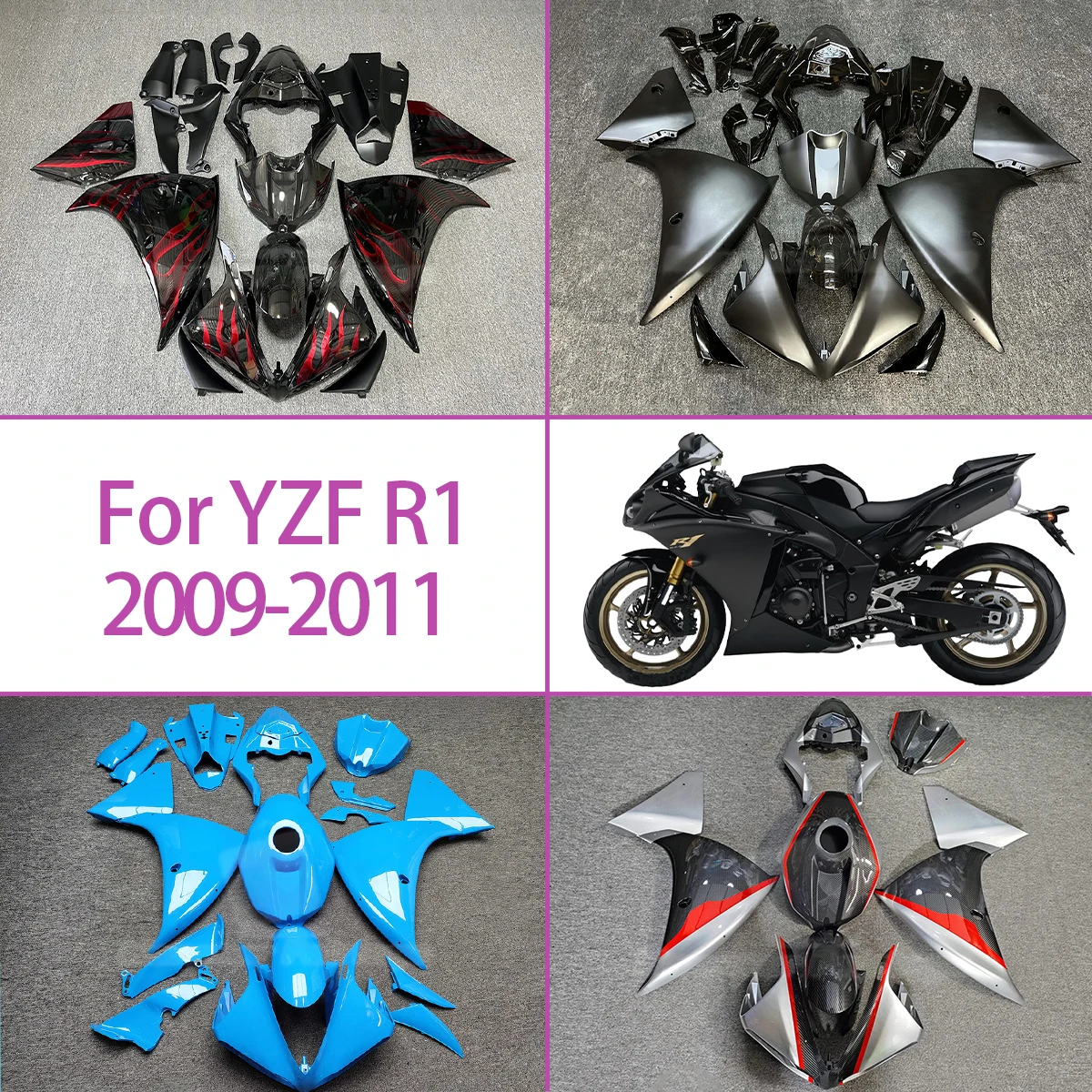

Fairing Kit 2009 2010 2011 YZF R1 Motorcycle Plastic Body Set Fairings Custom Fit For 09 10 11 Yamaha YZF R1